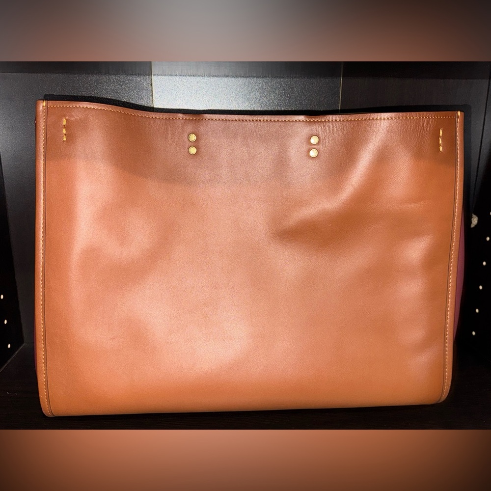 Coach Leather Tote Bag Brown with Gold Hardware - Picture 8 of 13